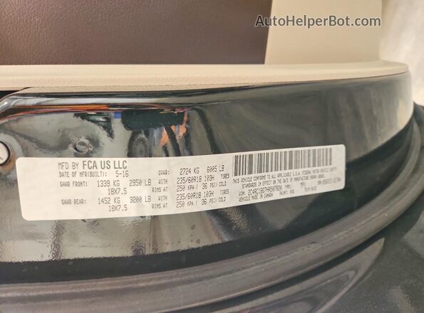 2C4RC1BG7HR507820 2017 CHRYSLER PACIFICA Черный Вид наклейки с VIN-кодом