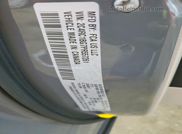 2C4RC1BG7PR557261 2023 CHRYSLER PACIFICA Gray VIN კოდის სტიკერის ხედი