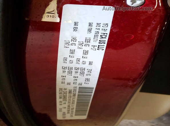 2C4RC1BG8HR820357 2017 CHRYSLER PACIFICA Maroon Vista de la etiqueta del VIN