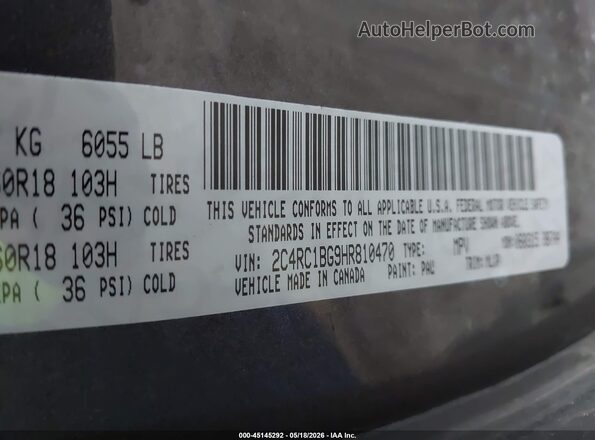 2C4RC1BG9HR810470 2017 CHRYSLER PACIFICA Серый Вид подкапотного пространства