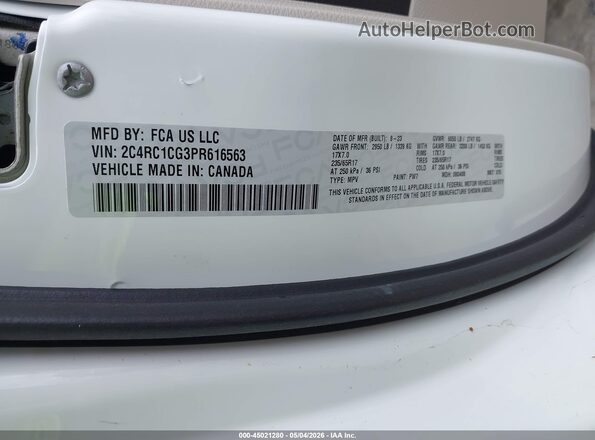 2C4RC1CG3PR616563 2023 CHRYSLER VOYAGER White Widok komory silnika