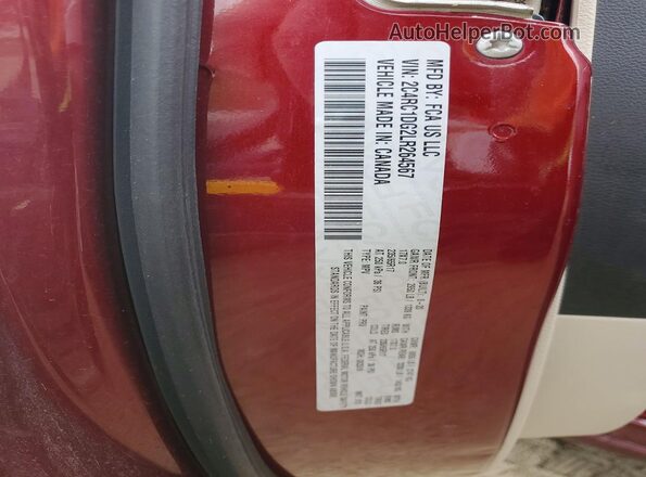2C4RC1DG2LR264567 2020 CHRYSLER VOYAGER Maroon Widok naklejki z numerem VIN