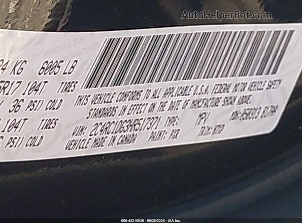 2C4RC1DG3HR517371 2017 CHRYSLER PACIFICA Черный Вид подкапотного пространства