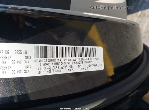 2C4RC1DG9LR198597 2020 CHRYSLER VOYAGER Черный Вид подкапотного пространства