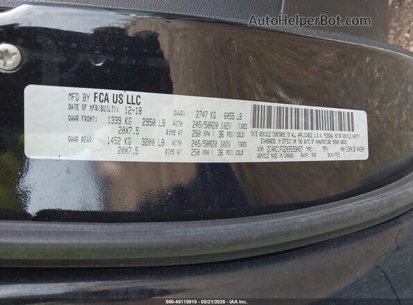 2C4RC1FG2KR593457 2019 CHRYSLER PACIFICA Black Widok komory silnika