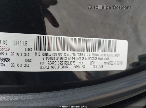 2C4RC1GG5HR513575 2017 CHRYSLER PACIFICA Черный Вид подкапотного пространства