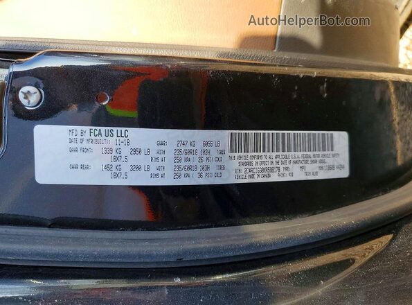 2C4RC1GG8KR588178 2019 CHRYSLER PACIFICA Черный Вид наклейки с VIN-кодом