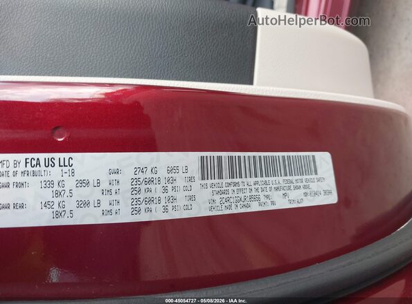 2C4RC1GGXJR185656 2018 CHRYSLER PACIFICA Red Engine compartment view