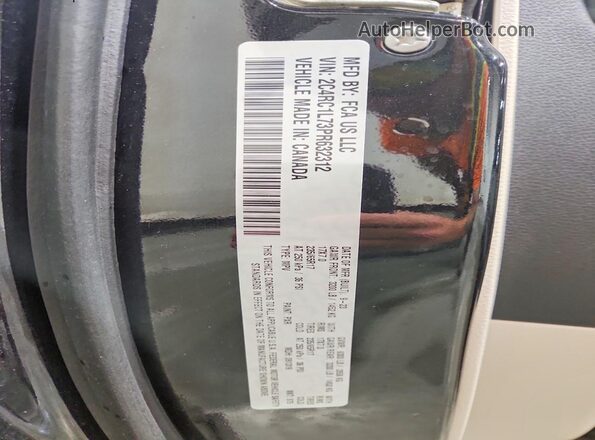 2C4RC1L73PR632312 2023 CHRYSLER PACIFICA Black Widok naklejki z numerem VIN