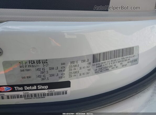 2C4RC1N79HR739945 2017 CHRYSLER PACIFICA Белый Вид подкапотного пространства