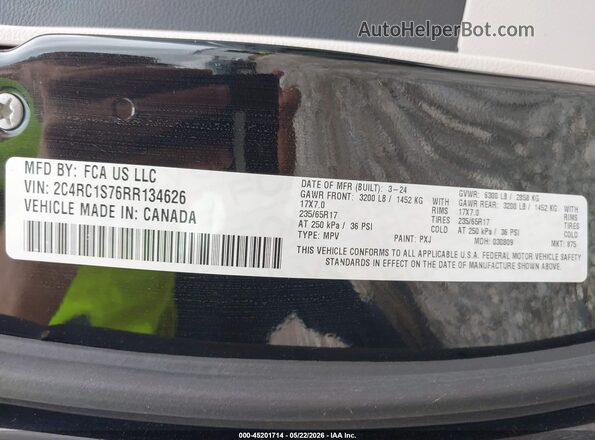 2C4RC1S76RR134626 2024 CHRYSLER PACIFICA Черный Вид подкапотного пространства