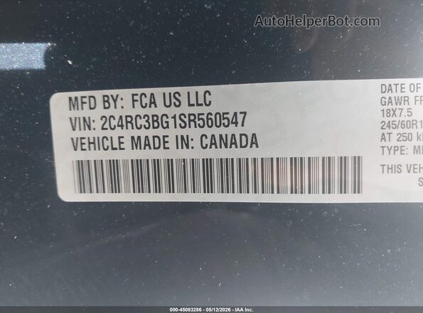 2C4RC3BG1SR560547 2025 CHRYSLER PACIFICA Dark Blue Вид подкапотного пространства