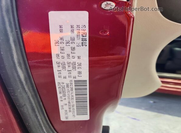 2C4RDGCG0GR249590 2016 DODGE CARAVAN Burgundy Widok naklejki z numerem VIN