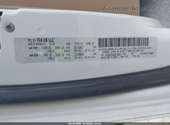 2C4RDGCG6GR130314 2016 DODGE GRAND CARAVAN White Widok komory silnika