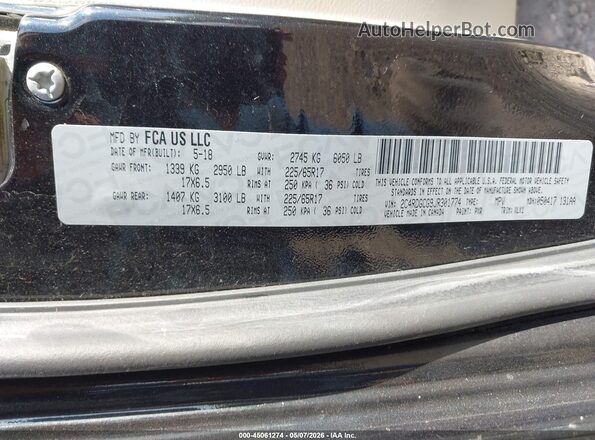 2C4RDGCG9JR301774 2018 DODGE GRAND CARAVAN Черный Вид подкапотного пространства