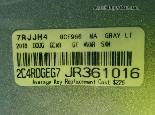 2C4RDGEG7JR361016 2018 DODGE GRAND Серебряный Панорамный вид салона 360°