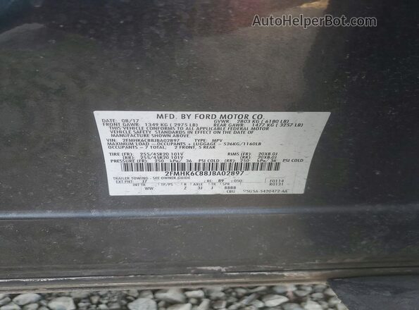 2FMHK6C88JBA02897 2018 FORD FLEX Угольный Вид наклейки с VIN-кодом