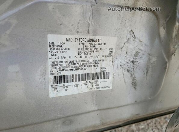 2FMPK3J95LBB59599 2020 FORD EDGE Серебряный Вид подкапотного пространства