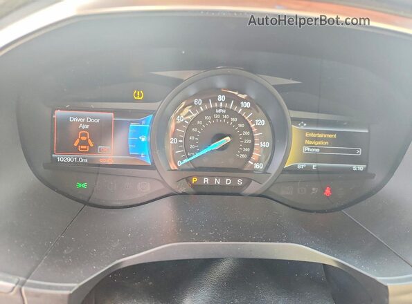2FMPK3K88HBB03802 2017 FORD EDGE Burgundy Widok zestawu wskaźników