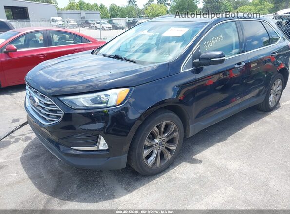 2FMPK3K96KBB22669 2019 FORD EDGE Черный Передняя левая четверть