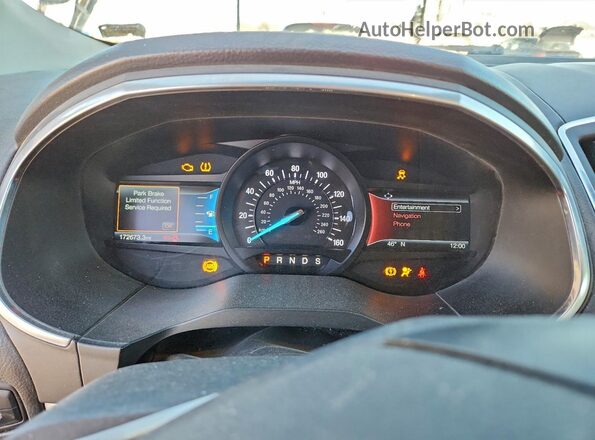 2FMPK3K98KBB21460 2019 FORD EDGE Blue Widok zestawu wskaźników