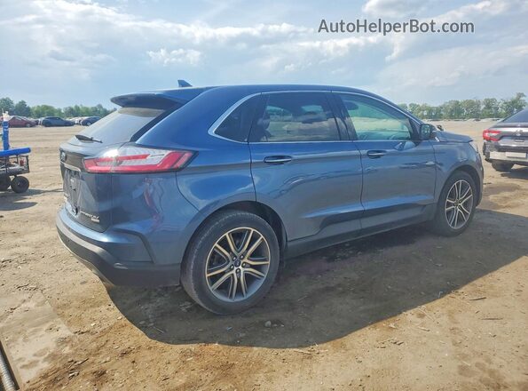 2FMPK3K98KBC16343 2019 FORD EDGE Blue Задня права чверть