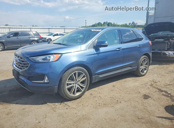 2FMPK3K98KBC16343 2019 FORD EDGE Blue Передня ліва чверть
