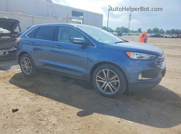 2FMPK3K98KBC16343 2019 FORD EDGE Blue Передня права чверть