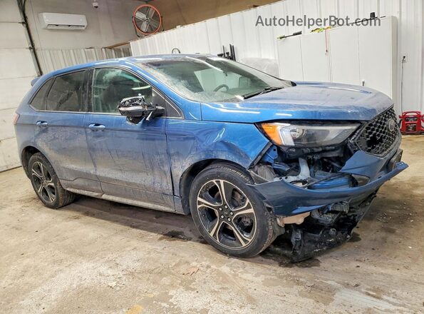 2FMPK4AP0KBC13460 2019 FORD EDGE Blue Delantero derecho