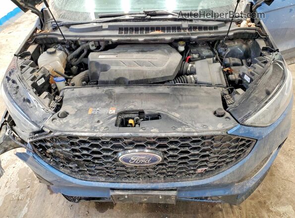 2FMPK4AP0KBC13460 2019 FORD EDGE Blue Vista del compartimento del motor