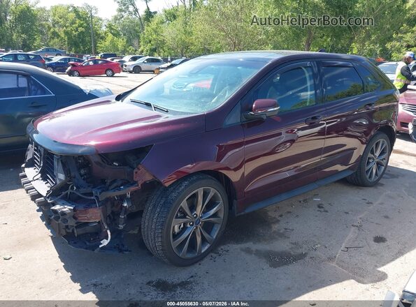 2FMPK4AP4JBC44208 2018 FORD EDGE Burgundy Առջևի ձախ երեք քառորդ տեսարան
