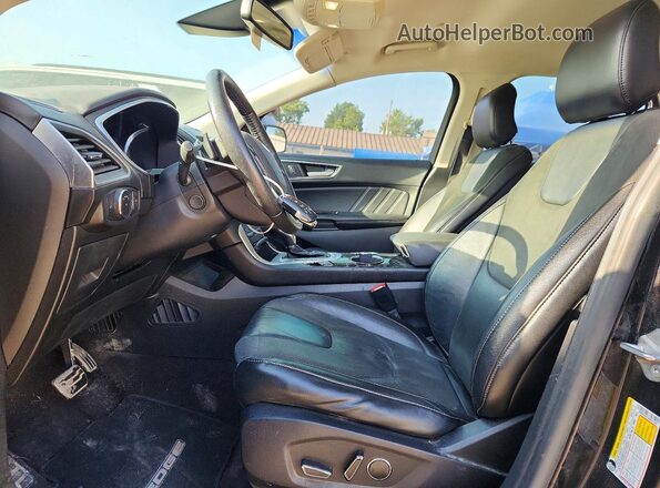 2FMPK4AP7GBB61588 2016 FORD EDGE Black Widok wnętrza z przodu