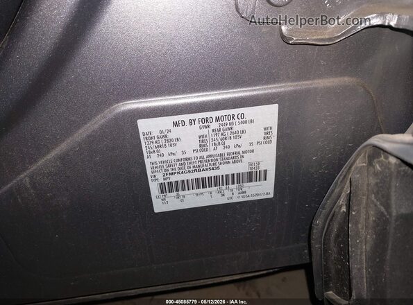 2FMPK4G92RBA85435 2024 FORD EDGE Silver Vista del compartimento del motor