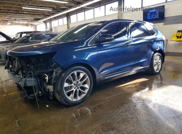 2FMPK4J88HBB09266 2017 FORD EDGE Синий Передняя левая четверть