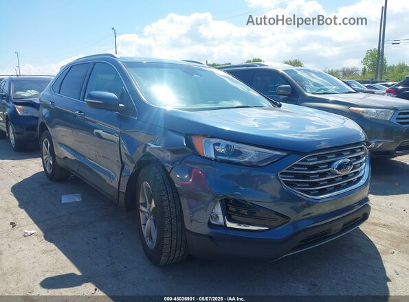 2FMPK4J92KBC52343 2019 FORD EDGE Синий Передняя правая четверть