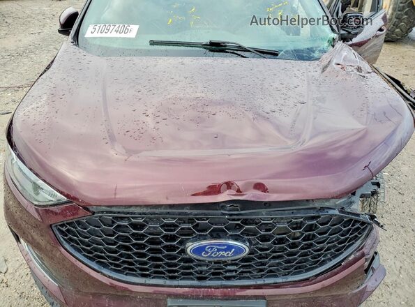 2FMPK4J92NBA59517 2022 FORD EDGE Burgundy Вид підкапотного простору