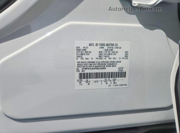2FMPK4J93PBA32989 2023 FORD EDGE Белый Вид подкапотного пространства