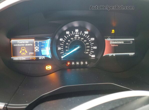 2FMPK4J94LBA01731 2020 FORD EDGE Black ხელსაწყოთა პანელის ხედი