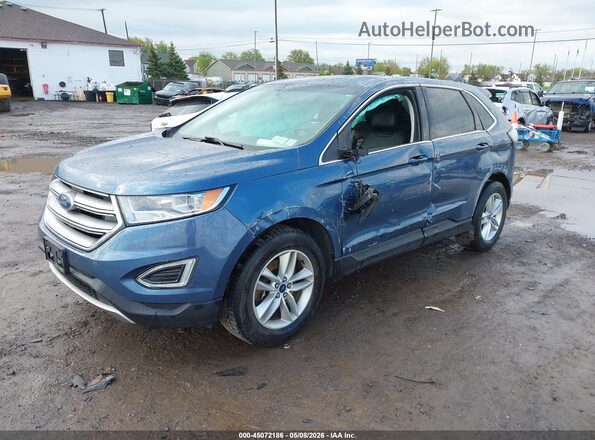 2FMPK4J96JBB50669 2018 FORD EDGE Синий Передняя левая четверть