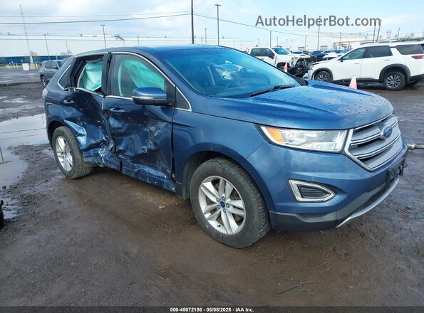 2FMPK4J96JBB50669 2018 FORD EDGE Синий Передняя правая четверть