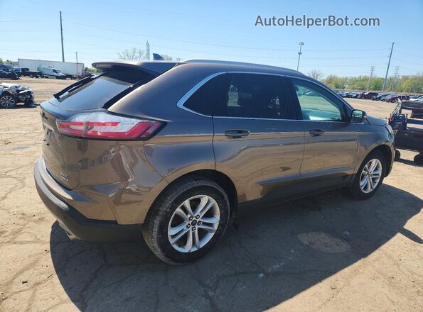 2FMPK4J96KBC18518 2019 FORD EDGE Желто-коричневый Задняя правая четверть