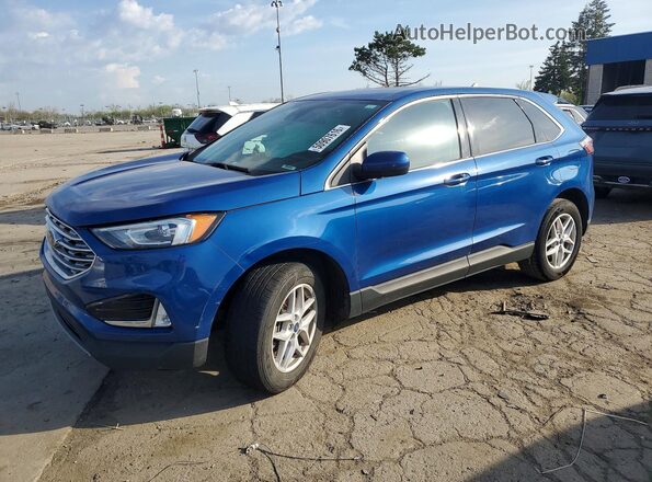 2FMPK4J96MBA39656 2021 FORD EDGE Blue Առջևի ձախ երեք քառորդ տեսարան