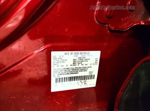 2FMPK4J98LBB09883 2020 FORD EDGE Burgundy Widok komory silnika