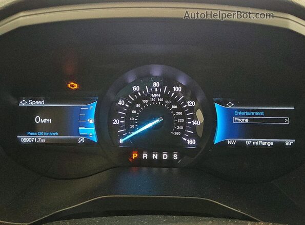 2FMPK4J99NBA82518 2022 FORD EDGE Синий Вид щитка приборов