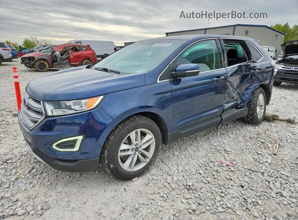 2FMPK4J9XHBC68038 2017 FORD EDGE Синий Передняя левая четверть