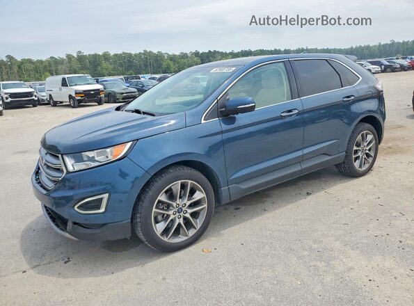 2FMPK4K81GBC21498 2016 FORD EDGE Синий Передняя левая четверть