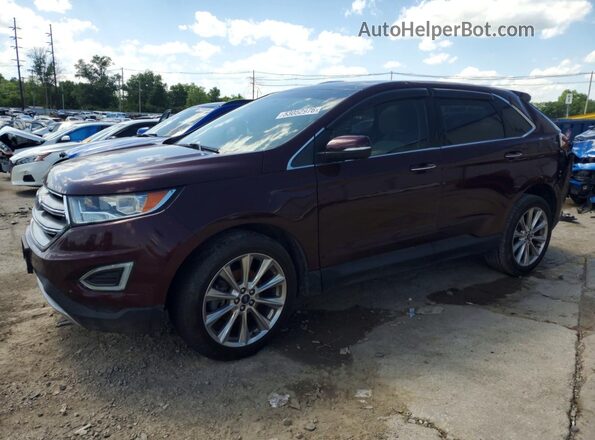 2FMPK4K90HBB67606 2017 FORD EDGE Бордовый Передняя левая четверть