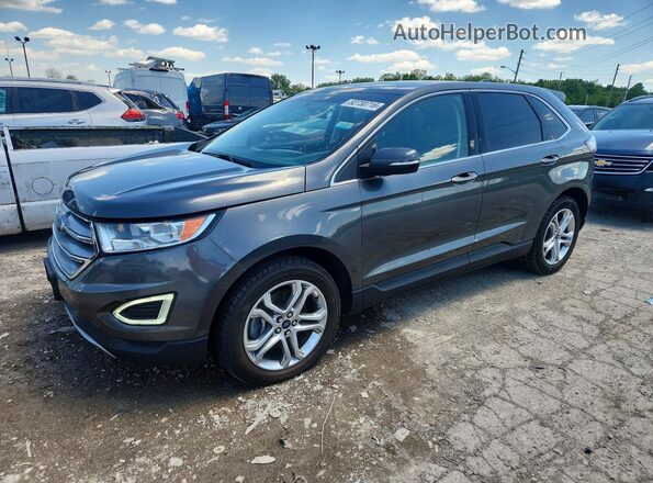 2FMPK4K95JBB43324 2018 FORD EDGE Gray Vista tres cuartos delantera izquierda
