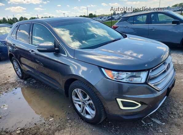 2FMPK4K95JBB43324 2018 FORD EDGE Gray Delantero derecho