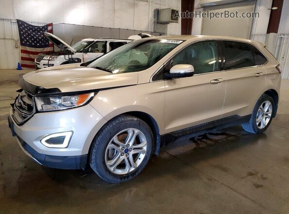 2FMPK4K95JBC23402 2018 FORD EDGE Tan Vista tres cuartos delantera izquierda